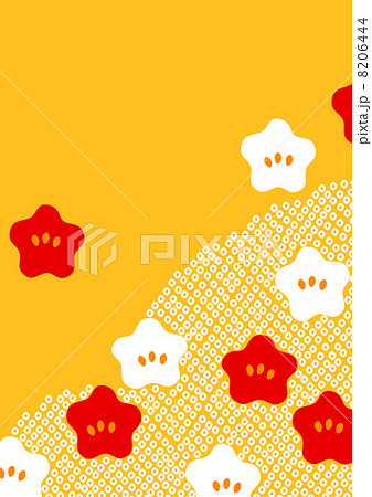 絞り染め風紅白梅 8206444