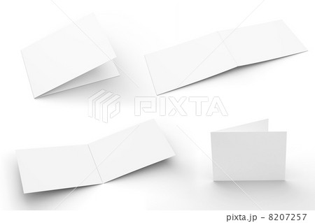 Blank Greeting Cards set isolated on white with soft shadows. 4 views. 8207257
