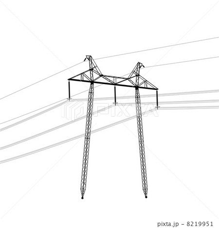 high voltage power lines vector