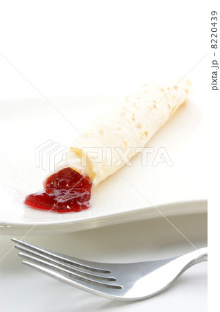 fresh home made pancake on white plate 8220439
