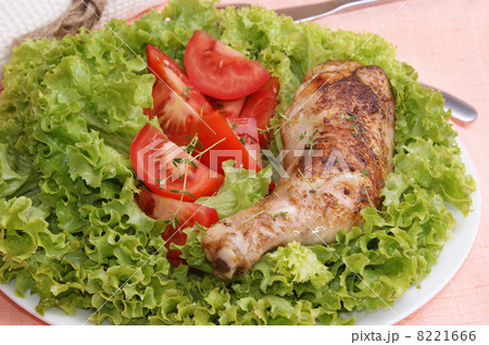 grilled organic chicken drumsticks on a plate grilled organic chicken drumsticks on a plate 8221666