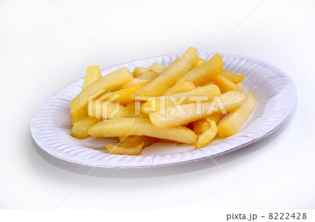 unhealthy and fat pommes on a paper plate 8222428