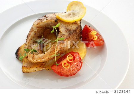 carp fillet on organic potato and lemon carp fillet on organic potato and lemon 8223144