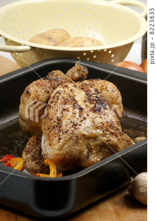 roasted delicious chicken with fresh vegetable roasted delicious chicken with fresh vegetable 8223635