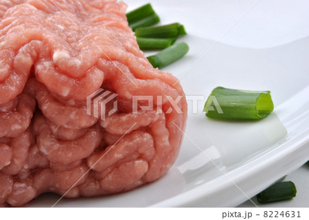 some organic minced meat on a plate 8224631