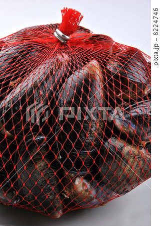 fresh organic mussel in a red net fresh organic mussel in a red net 8224746