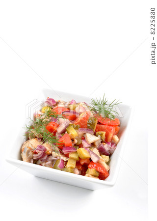 some fresh organic herring salad with tomato 8225880