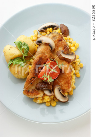 carp on organic potato and healthy vegetable carp on organic potato and healthy vegetable 8225890