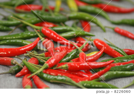 some green and red hot organic chili 8226060