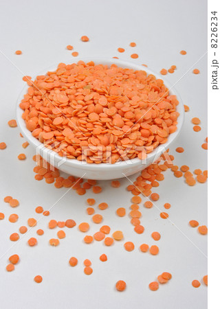 organic red split lentils are good for a soup 8226234