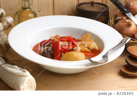 soup with organic potato and red paprika 8226305