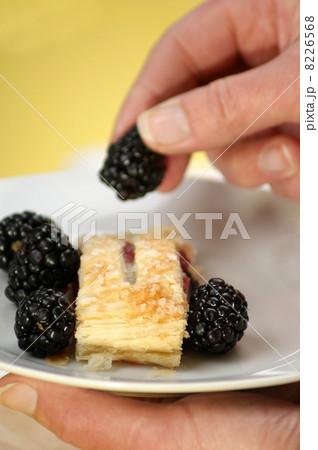 home made fruit strudel with sweet blackberries 8226568