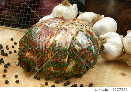 meatballs with bacon and spices on a plate 8227251