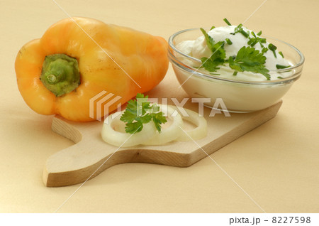 cottage cheese with paprika and onion as spread cottage cheese with paprika and onion as spread 8227598