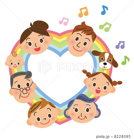 ハートの虹と家族のイラスト素材 8228395 Pixta