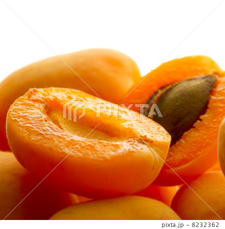 Ripe apricots on white background Ripe apricots on white background 8232362