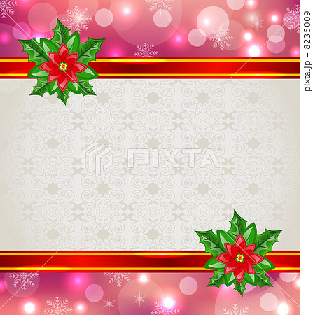 Christmas elegant card with flower poinsettia Christmas elegant card with flower poinsettia 8235009