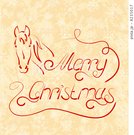 Calligraphic Christmas lettering with horse Calligraphic Christmas lettering with horse 8235017