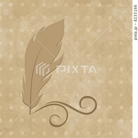 Feather calligraphic pen, vintage background 8235166
