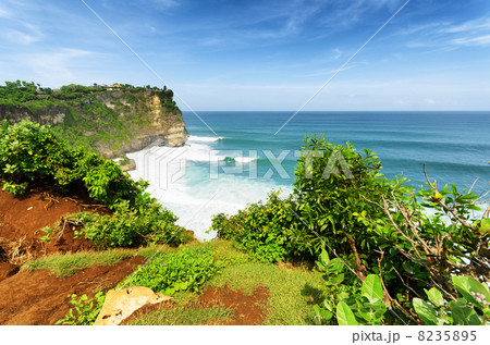 Coast at Uluwatu temple, Bali, Indonesia 8235895