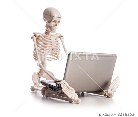 Skeleton working on laptop Skeleton working on laptop 8236252