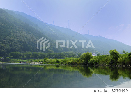 京都 夏の保津川下り 上流の景観 京都 夏の保津川下り 上流の景観 8236499