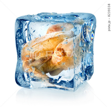 Roasted chicken in ice cube 8239338