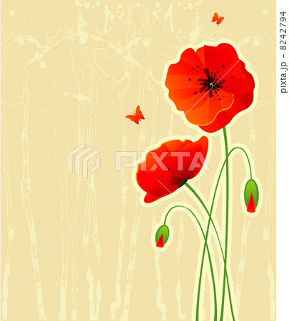 Red poppies back 8242794