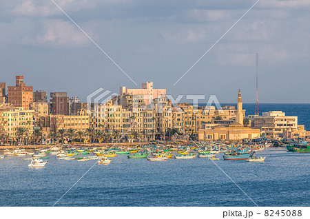 View of Alexandria harbor, Egypt 8245088