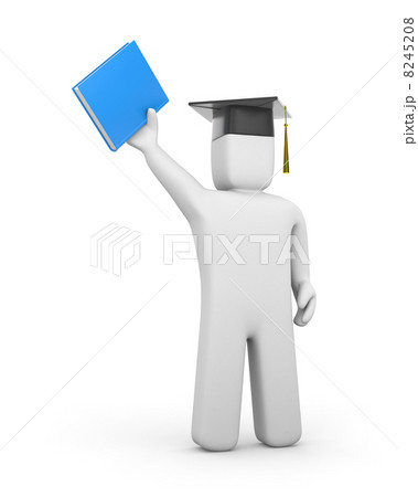 Person with graduation cap and book Person with graduation cap and book 8245208
