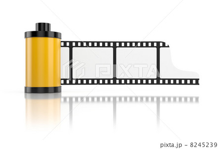 Film roll isolated on white with reflection 8245239
