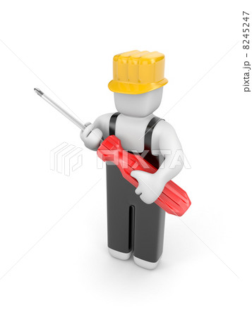 Worker with screwdriver Worker with screwdriver 8245247