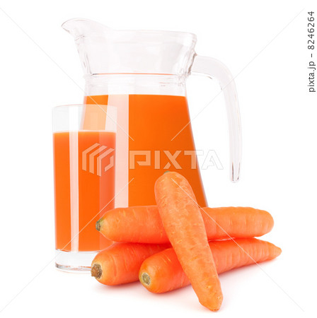 Carrot vegetable juice in glass jug Carrot vegetable juice in glass jug 8246264