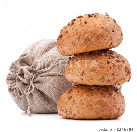 Meal sack and bread rolls still life cutout Meal sack and bread rolls still life cutout 8246284