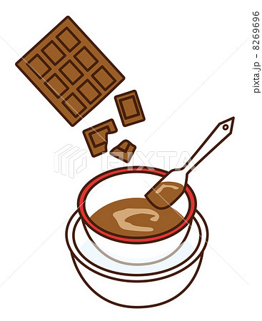 チョコレート作り 湯せん チョコレートを溶かすのイラスト素材 8269696 Pixta