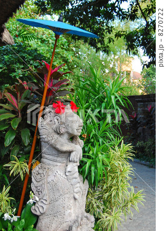 石像 石彫り 彫刻 ハイビスカス 南国 花 赤色 髪飾り ファッション ...