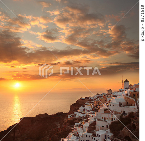 Windmill in  Santorini island in Greece Windmill in  Santorini island in Greece 8271619
