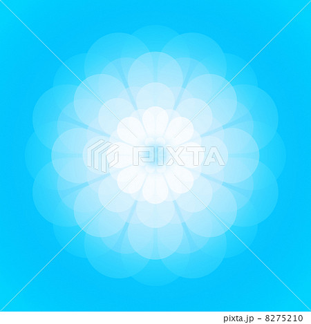 白い花 グラデーション 水色背景のイラスト素材