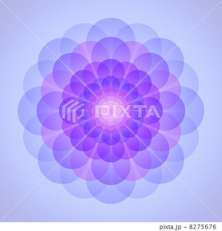 紫の花 グラデーション 薄紫背景のイラスト素材