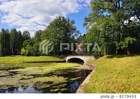 Summer landscape of the Pavlovsk garden, Pil-Tower pavilion. 8279433
