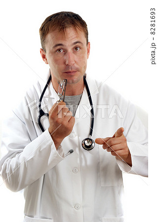 gesticulating medical staff with stethoscope in a conversation gesticulating medical staff with stethoscope in a conversation 8281693