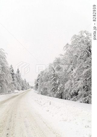 Traffic road in snow Traffic road in snow 8282939