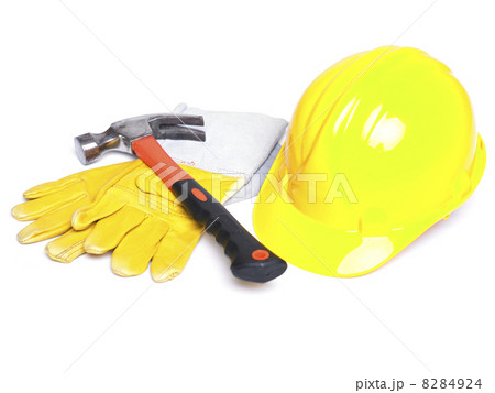 HardHat Hammer And Leather Gloves 8284924