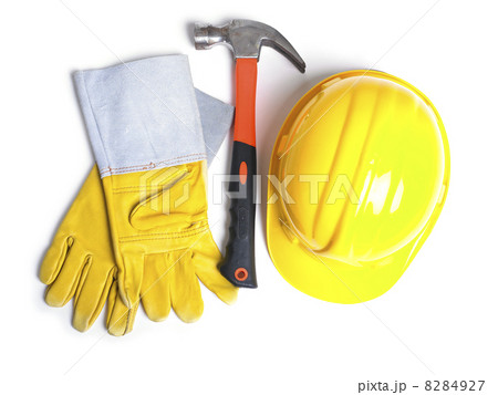 HardHat Hammer And Leather Gloves 8284927