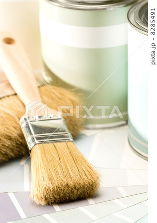 Selection of painting supplies brush and can Selection of painting supplies brush and can 8285491