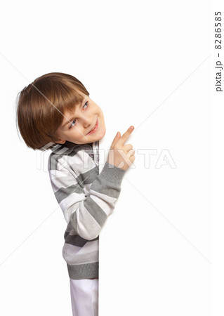 Boy with a blank billboard Boy with a blank billboard 8286585