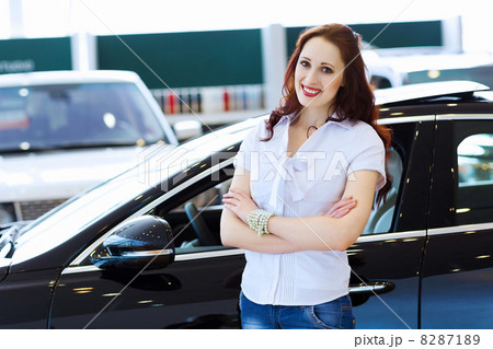 Young lady at car salon 8287189