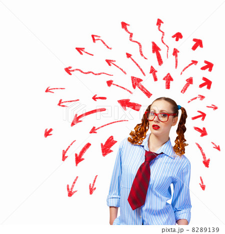 Funny girl in red glasses Funny girl in red glasses 8289139