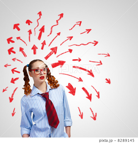 Funny girl in red glasses Funny girl in red glasses 8289145