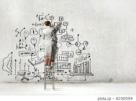 Businesswoman drawing sketch 8290099
